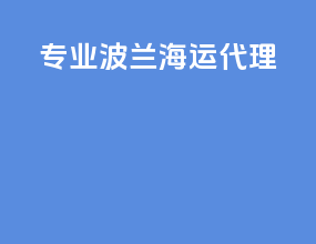 专业波兰海运代理