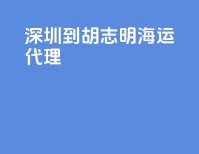 深圳到胡志明海运代理