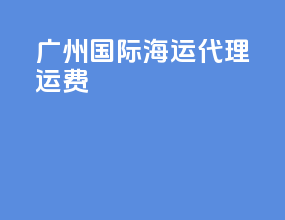 广州国际海运代理运费