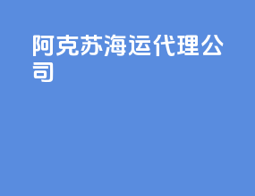 阿克苏海运代理公司
