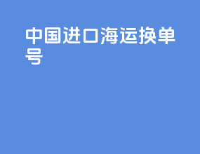 中国进口海运换单号