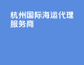 杭州国际海运代理服务商