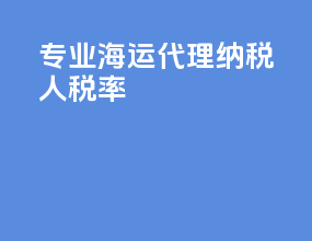 专业海运代理纳税人税率