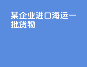 某企业进口海运一批货物