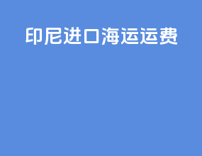 印尼进口海运运费