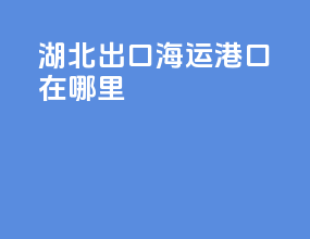 湖北出口海运港口在哪里