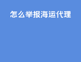 怎么举报海运代理