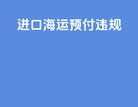 进口海运 预付 违规