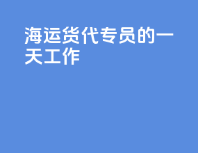 海运货代专员的一天工作