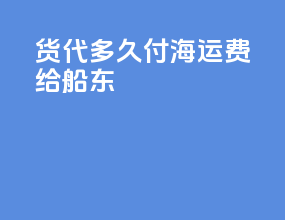 货代多久付海运费给船东