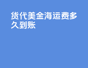 货代美金海运费多久到账