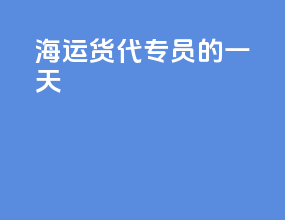 海运货代专员的一天