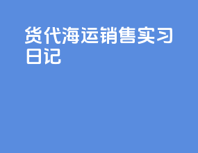 货代海运销售实习日记