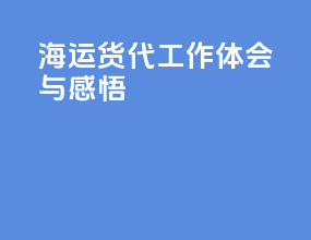 海运货代工作体会与感悟