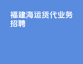 福建海运货代业务招聘
