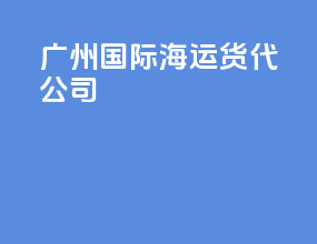 广州国际海运货代公司