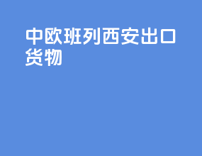 中欧班列西安出口货物