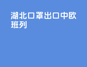 湖北口罩出口中欧班列