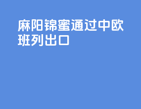 麻阳锦蜜通过中欧班列出口
