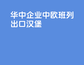 华中企业中欧班列出口汉堡