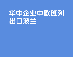 华中企业中欧班列出口波兰