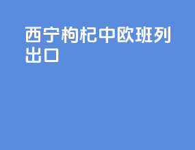 西宁枸杞中欧班列出口