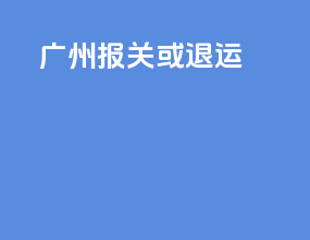 广州报关或退运