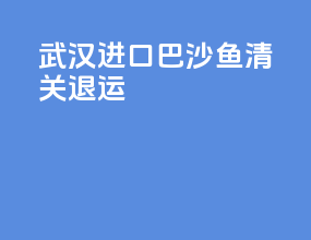 武汉进口巴沙鱼清关退运