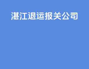 湛江退运报关公司