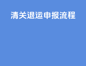 清关退运申报流程