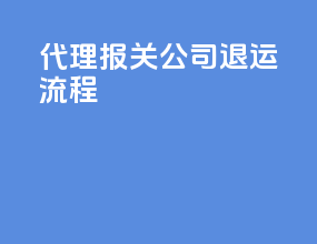 代理报关公司退运流程