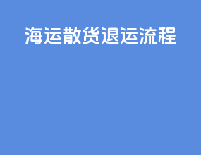 海运散货退运流程
