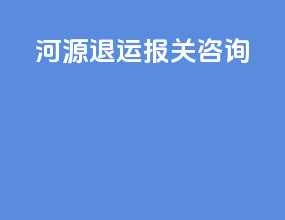 河源退运报关咨询
