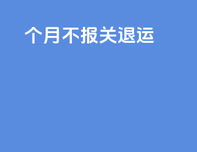 3个月不报关退运