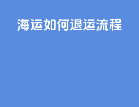 海运如何退运流程