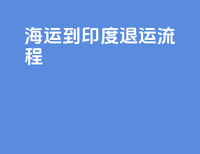 海运到印度退运流程