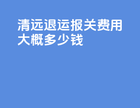 清远退运报关费用大概多少钱
