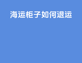 海运柜子如何退运