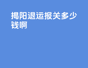 揭阳退运报关多少钱啊