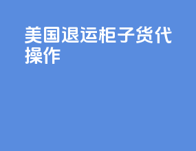 美国退运柜子货代操作