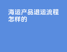 海运产品退运流程怎样的