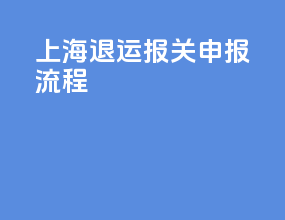 上海退运报关申报流程