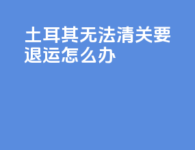 土耳其无法清关要退运怎么办