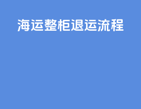 海运整柜退运流程