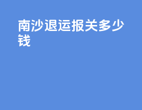 南沙退运报关多少钱