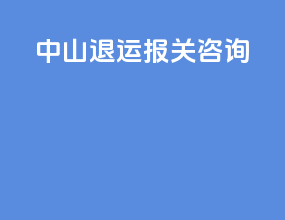 中山退运报关咨询