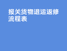 报关货物退运返修流程表