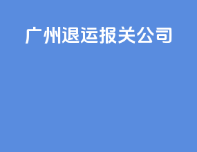 广州退运报关公司