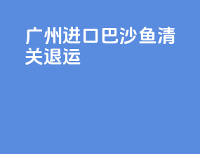 广州进口巴沙鱼清关退运