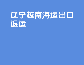 辽宁越南海运出口退运